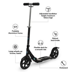 Micro Flex Deluxe Scooter - Black 7 Micro Flex Deluxe Scooter - Black -Skateboard Promotion Store 3N B8lO2