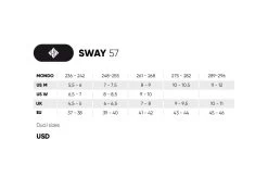 USD Sway 57 Aggressive Skates 5 USD Sway 57 Aggressive Skates -Skateboard Promotion Store 710155 USD SWAY 57 sizingchart