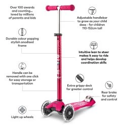 Maxi Micro Deluxe LED Scooter - Pink 7 Maxi Micro Deluxe LED Scooter - Pink -Skateboard Promotion Store DCWVs re