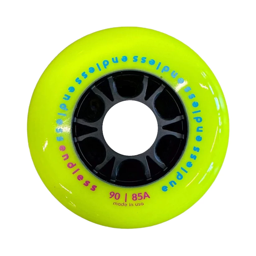Endless Neon Yellow 90mm Wheels - Set Of 8 1 Endless Neon Yellow 90mm Wheels - Set Of 8
