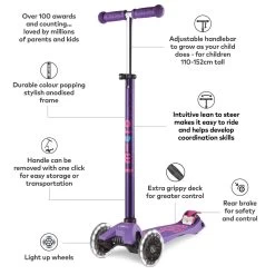 Maxi Micro Deluxe LED Scooter - Purple 7 Maxi Micro Deluxe LED Scooter - Purple -Skateboard Promotion Store RUAicVKw