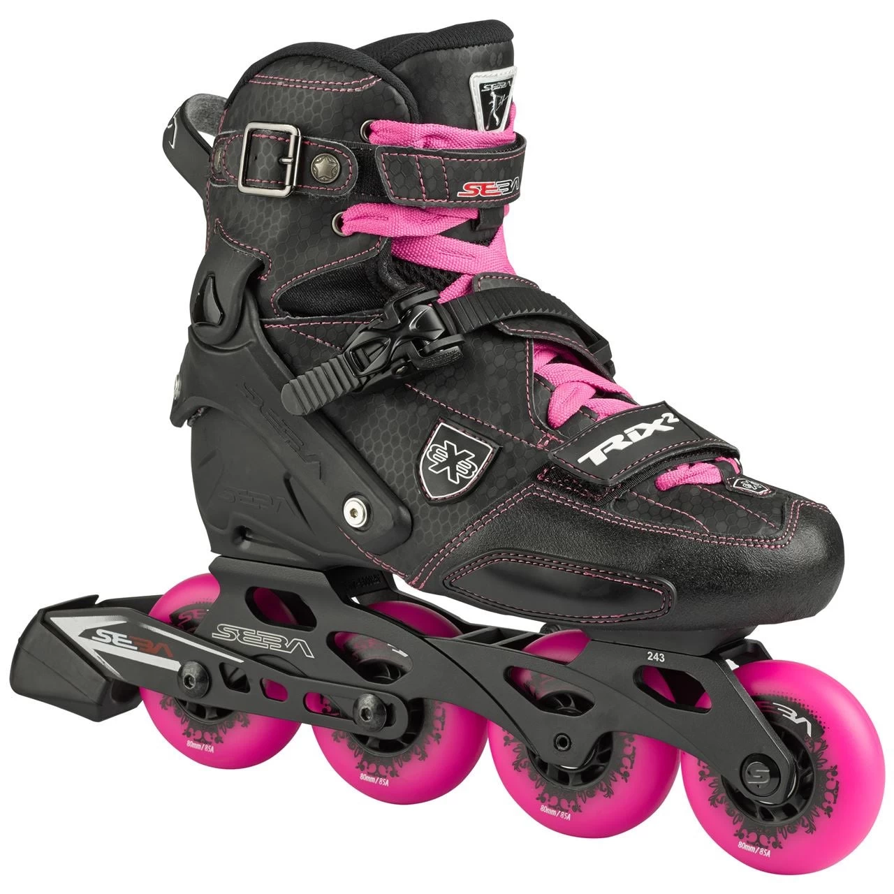 Seba Trix 2 80 Womens Inline Skates - Black/Pink 1 Seba Trix 2 80 Womens Inline Skates - Black/Pink