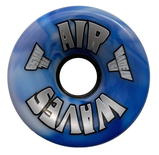 Air Waves White/Blue Swirl Wheels 65mm - Set Of 4 1 Air Waves White/Blue Swirl Wheels 65mm - Set Of 4