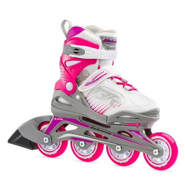 Bladerunner Phoenix Adjustable Kids Skates - White/Fuchsia 1 Bladerunner Phoenix Adjustable Kids Skates - White/Fuchsia