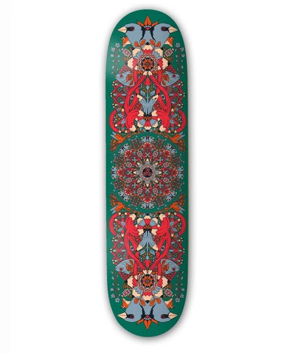 Drawing Boards Mandala Green Skateboard Deck - 8.1" 1 Drawing Boards Mandala Green Skateboard Deck - 8.1"