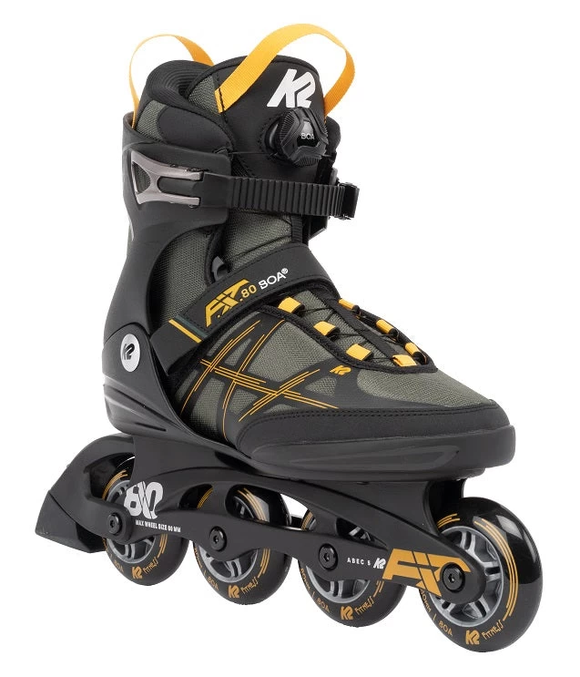 K2 FIT 80 Boa Inline Skates - Grey/Mustard 1 K2 FIT 80 Boa Inline Skates - Grey/Mustard