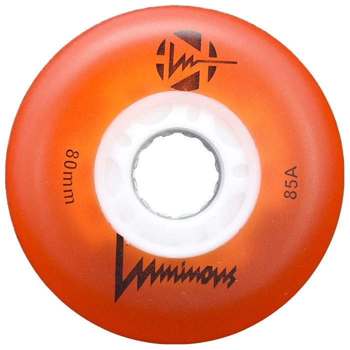 Luminous Light Up Inline Skate Wheels - Orange 4 Pack 1 Luminous Light Up Inline Skate Wheels - Orange 4 Pack
