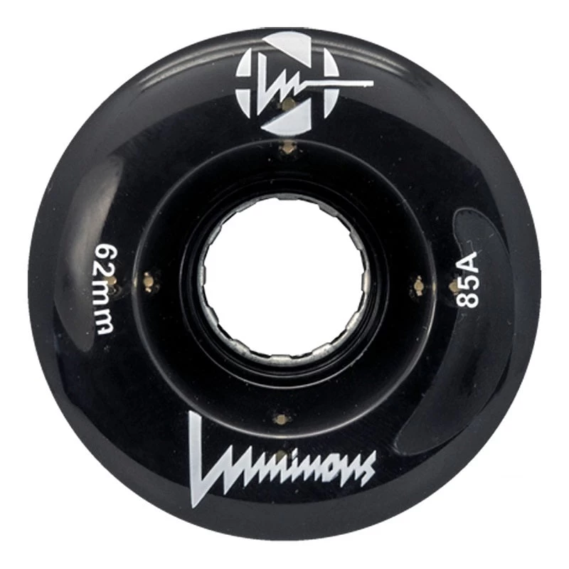 Luminous Light Up Quad Wheels Black 62mm - 4 Pack 1 Luminous Light Up Quad Wheels Black 62mm - 4 Pack
