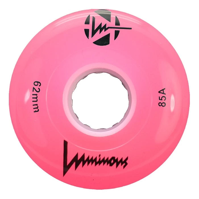 Luminous Light Up Quad Wheels Pink 62mm - 4 Pack 1 Luminous Light Up Quad Wheels Pink 62mm - 4 Pack