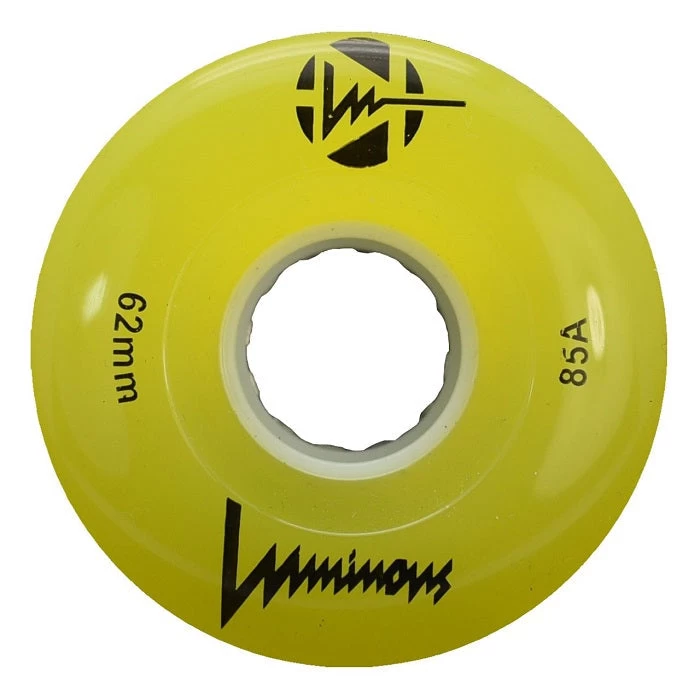 Luminous Light Up Quad Wheels Yellow 62mm - 4 Pack 1 Luminous Light Up Quad Wheels Yellow 62mm - 4 Pack