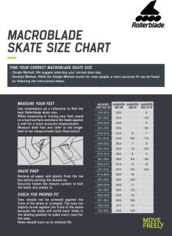 Rollerblade Macroblade 90 Womens Skates - Grey/Pink -Skateboard Promotion Store macroblade size chart 1