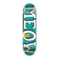 Meow Logo Teal Skateboard Deck - 8.0"