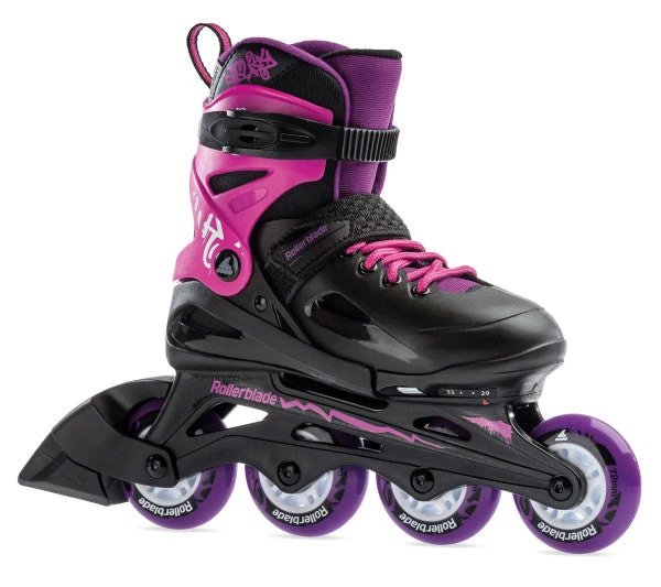 Rollerblade Fury Adjustable Kids Skates - Black/Pink 1 Rollerblade Fury Adjustable Kids Skates - Black/Pink