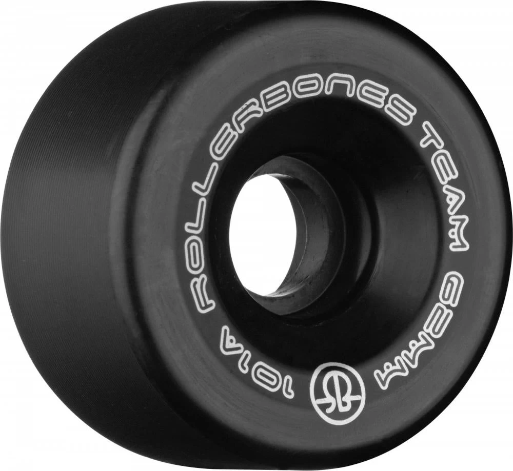 Rollerbones Team Logo Wheels Black 62mm 101a - Set Of 8 1 Rollerbones Team Logo Wheels Black 62mm 101a - Set Of 8