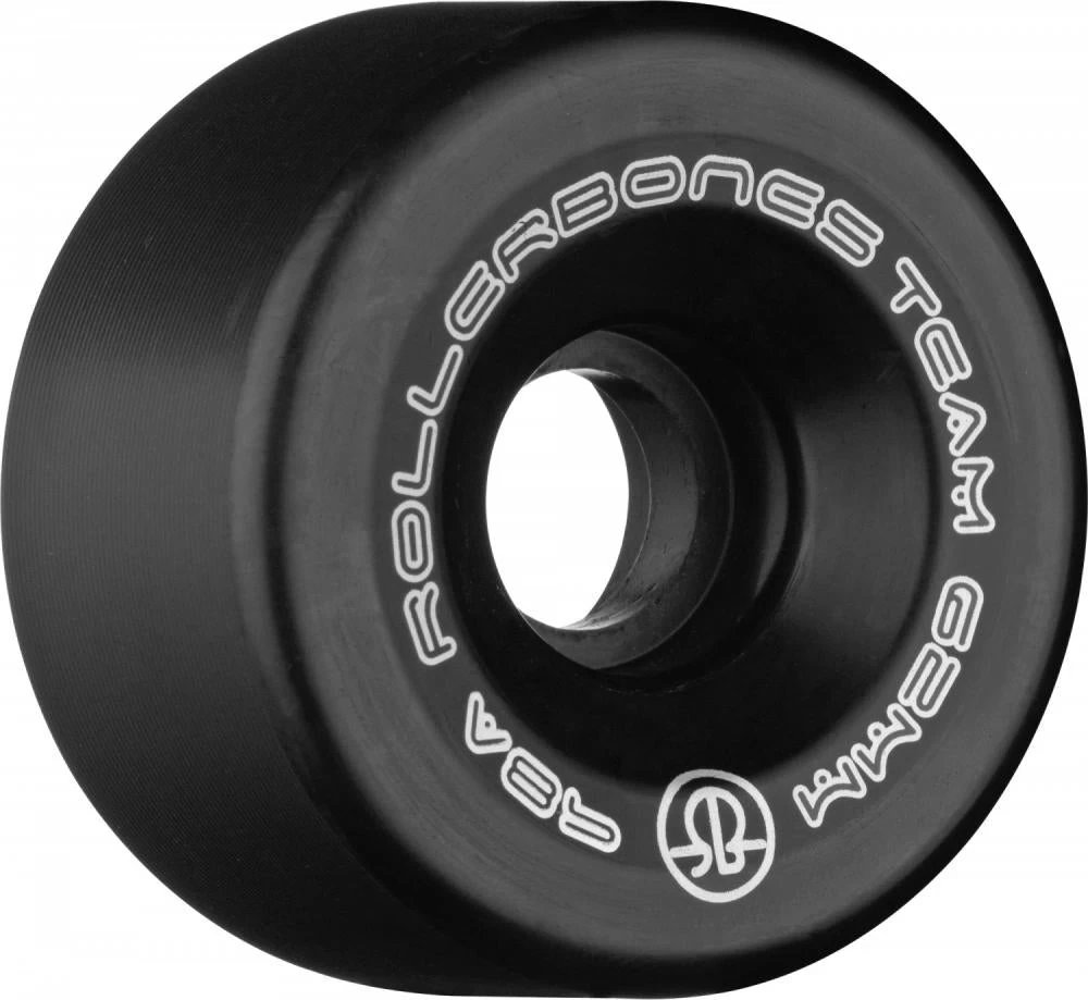 Rollerbones Team Logo Wheels Black 62mm 98a - Set Of 8 1 Rollerbones Team Logo Wheels Black 62mm 98a - Set Of 8