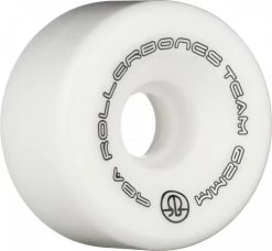 Rollerbones Team Logo Wheels White 62mm 98a - Set Of 8