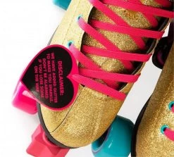 Rookie X Bump Rollerdisco Roller Skates - Gold -Skateboard Promotion Store rookie x bump rollerdisco roller skates gold glitter