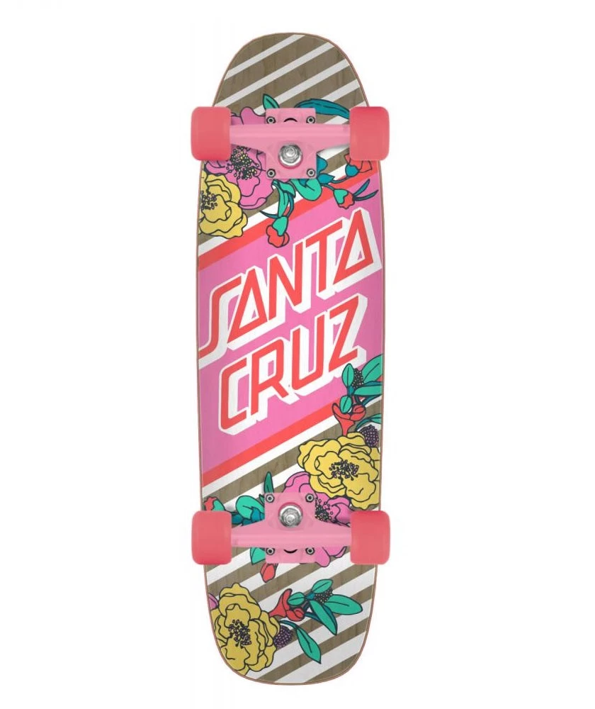 Santa Cruzer Floral Stripe Street Skateboard - 29.4" 1 Santa Cruzer Floral Stripe Street Skateboard - 29.4"
