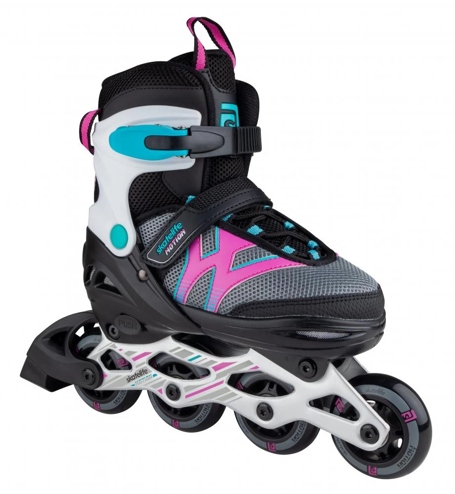 Skatelife Motion Adjustable Kids Inline Skates - Black/Pink 1 Skatelife Motion Adjustable Kids Inline Skates - Black/Pink