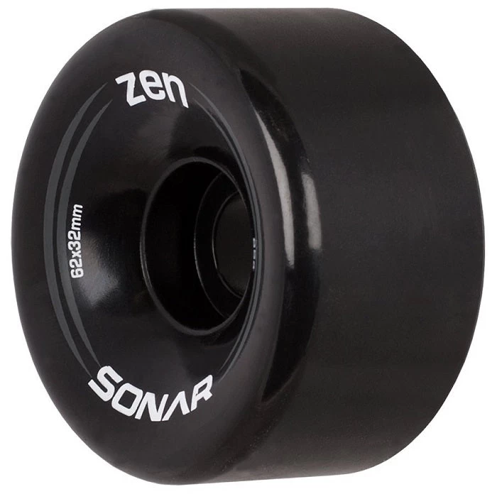 Sonar Zen Black Quad Roller Skate Wheels 62mm - Set Of 4 1 Sonar Zen Black Quad Roller Skate Wheels 62mm - Set Of 4