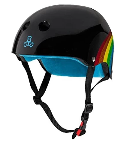 Triple 8 Sweatsaver Helmet - Black Rainbow Sparkle 1 Triple 8 Sweatsaver Helmet - Black Rainbow Sparkle