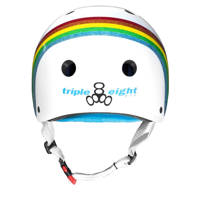 Triple 8 Sweatsaver Helmet - White Rainbow Sparkle 2 Triple 8 Sweatsaver Helmet - White Rainbow Sparkle - Image 2