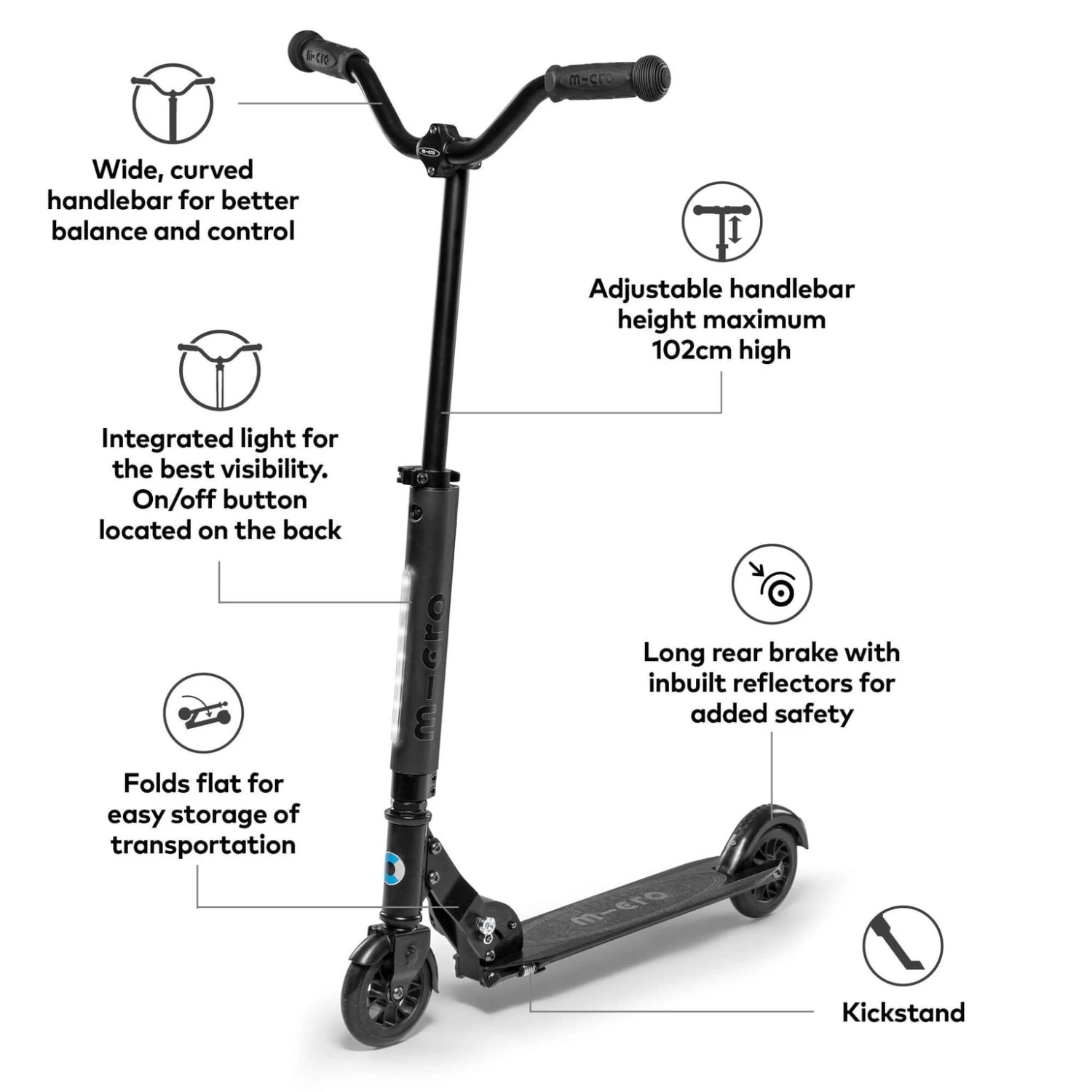 Micro Sprite Deluxe Scooter - Black 3 Micro Sprite Deluxe Scooter - Black - Image 3